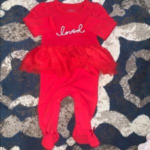 Valentines infant footed onesie